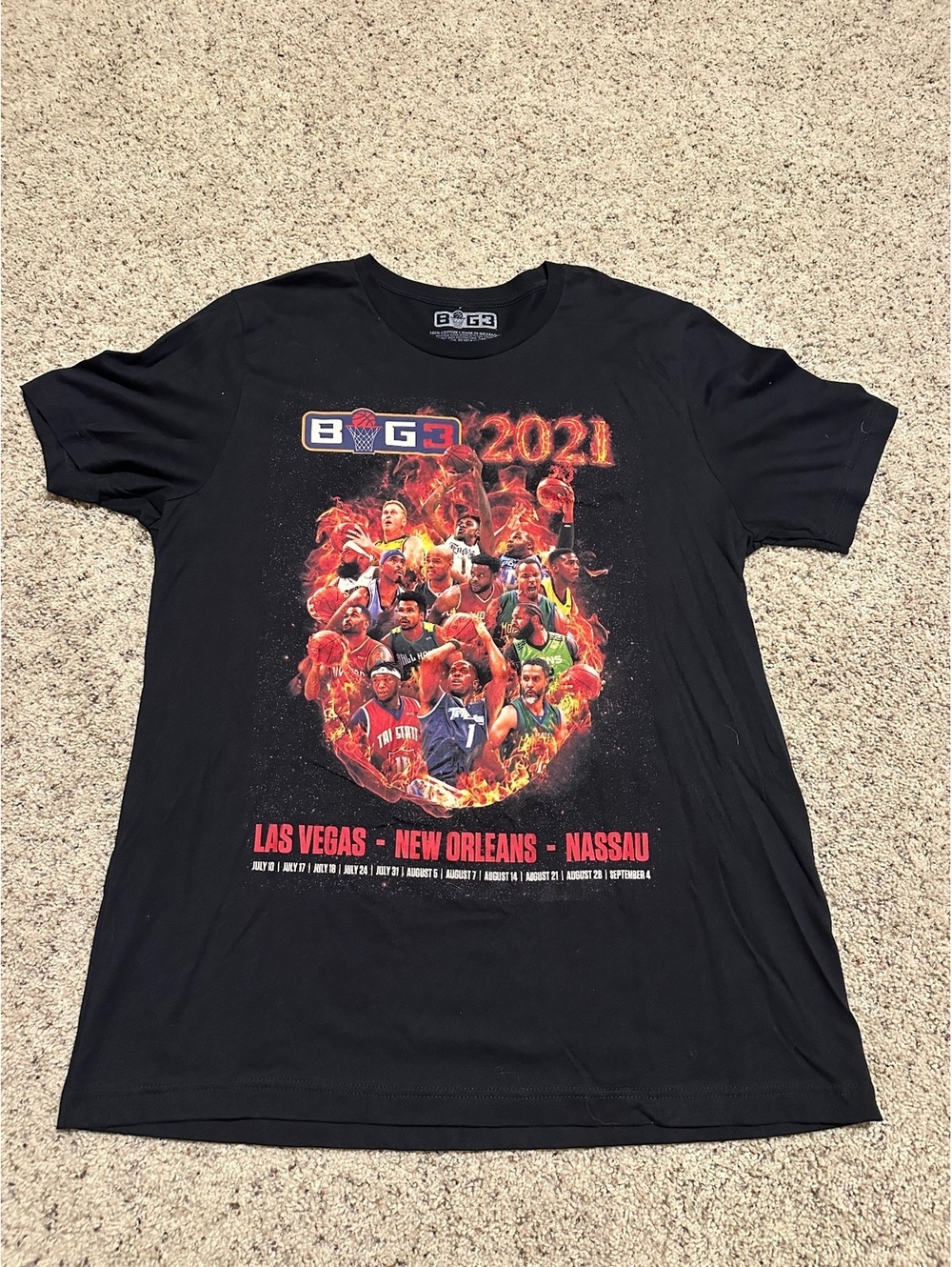 Big3 2021 Basketball Tournament Black Graphic T-Shirt XL
